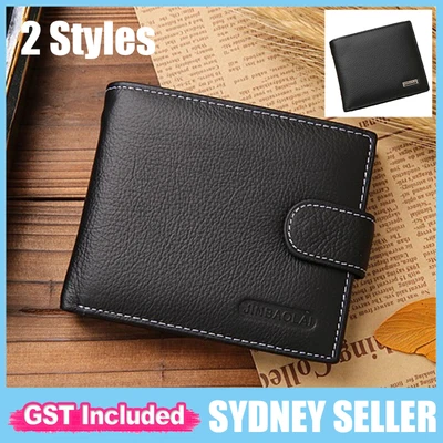 $18.52 • Buy Mens Genuine Leather Wallet Cowhide Coin Purse Wallet Multiple Card Slots New AU