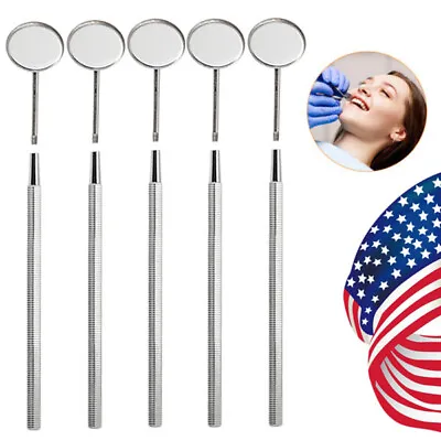 10 * Dental Mouth Mirror With Handle Stainless Instruments Teeth Oral 10.5cm • $10.99