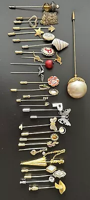 Vintage Now Hat Stick Pin Lot Of 30 Some Signed Avon Monet Celebrity • $9.99