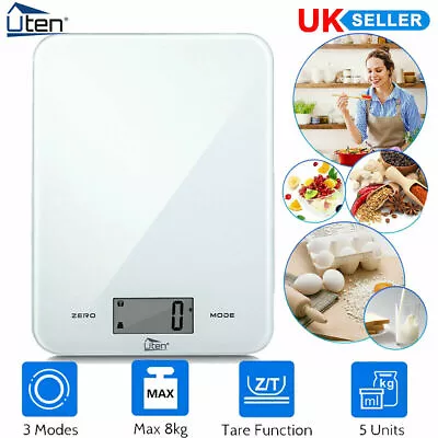 Digital 8Kg  LCD Electronic Kitchen Scales Balance Weighing  Bowl Cooking Food • £12.49