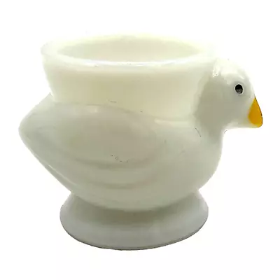 Opalex Egg Cup Baby Chick Milk Glass Painted Beak & Eyes Made France Vintage • $18.99