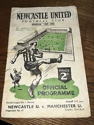 Newcastle United V Manchester Man Utd 1949 1950  Football Programme • £15