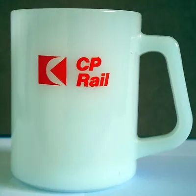 CANADIAN PACIFIC RAILWAY Federal Heat Proof Milk Glass CP Rail Road Mug Railfan • $25