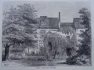 London FULHAM NELL GWYNNE'S HOUSE Original Victorian Print 1878 • £7.95