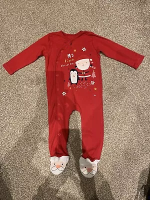 My First Christmas Baby Grow 9-12 Months • £3.50