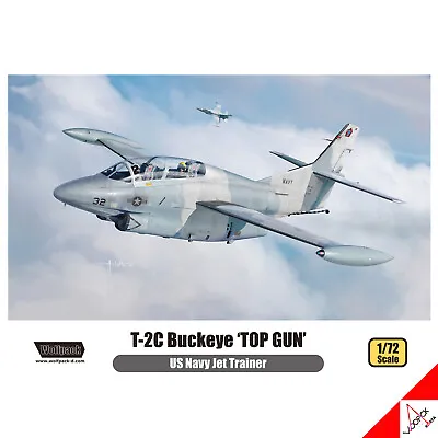 WOLFPACK 1/72 T-2C BUCKEYE 'TOP GUN' US Navy Jet Trainer Plastic Hobby Model Kit • $23.77