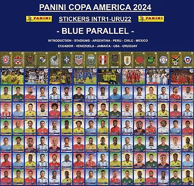 * BLUE PARALLEL *  Panini Copa America 2024 - Stickers INTR1 - URU22 • $1.25