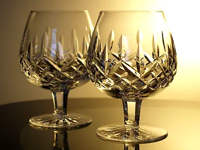 Waterford Crystal Lismore 12oz. Brandy Balloon Glasses Pair Vintage Mint • £89