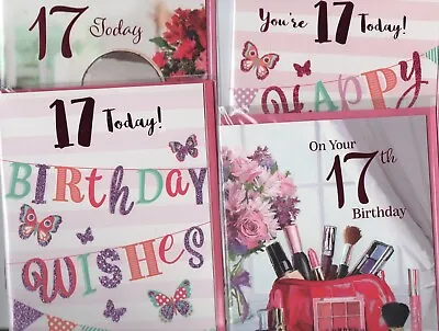 17th Birthday Card Choice For Girls 20cm X 14cm • £1.79