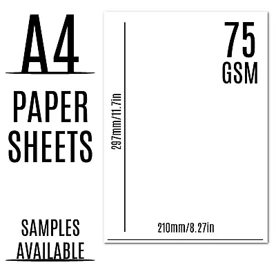 A4 White Paper Printer Copier 5 Reams OF 500 Sheets Photocopy Stationary Office • £5.99