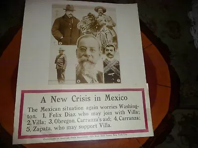 Rare! Pancho Villa Large Photo Circa 1912-1916 American Press Photograph. • $150