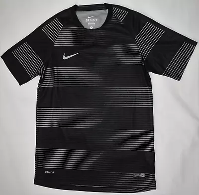 NIKE Flash GPX Black & White Stripe Activewear Soccer T Shirt 725910 Mens M • $5.99