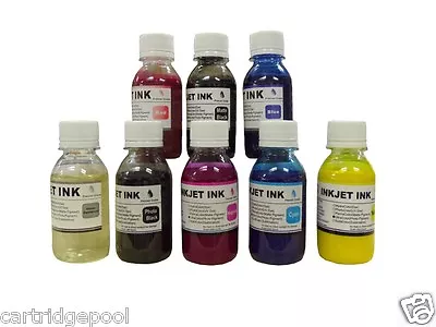 ND® Bulk Pigment Non-original Ink For Cartridge R800 R1800 8X100ml • $60.85