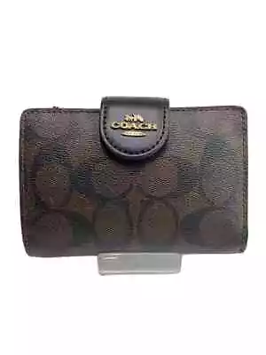 COACH 2 Fold Wallet Leather BRW Total Pattern Women's C0082 • £100