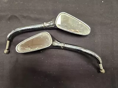 Chrome Motorcycle Mirrors Harley Metric FXE FX FL FLH Chopper Bobber 23-487 • $50