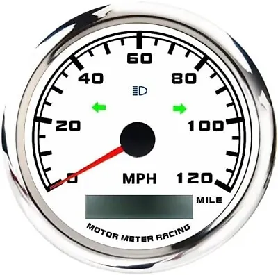 W PRO 85mm 3-3/8  GPS Speedometer 120 MPH Turn Signal High Beam Car Truck Harley • $56.69