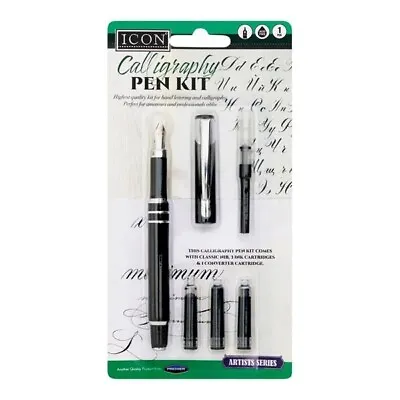 Calligraphy Pen Set Writing Fountain Pens + Nibs & Ink Cartridges For Begginers • £6.29