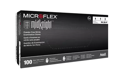 Microflex MidKnight Black Nitrile Gloves- Medium- 100ct/box- MK-296-M • $26.95