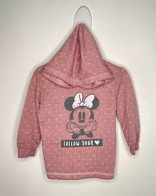 Disney Junior Minnie Mouse Hoodie Baby Girls 2T Pullover Pink Polka Dot • $4.19