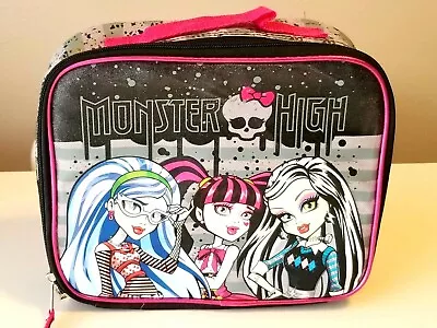 Monster High Zip Up Lunch Bag 2013 Mattel EUC See Photos • $2.95