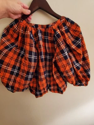 $95 • Buy STAUD NWT $225 Gingham Check Cotton Twill Button-Up Top In Orange Plaid, Small
