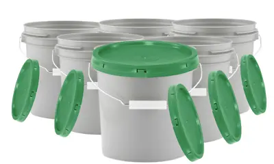 1 Gallon Buckets Pails With Lids - Food Grade - BPA Free Containers ( Pack Of 6) • $59.97