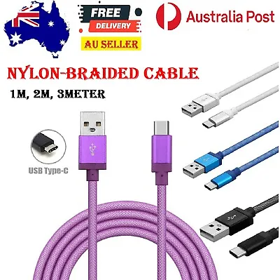 $8.99 • Buy Net Nylon Braid USB To Type C Charger Cable Fast Charging Lead Sync Data Cable 