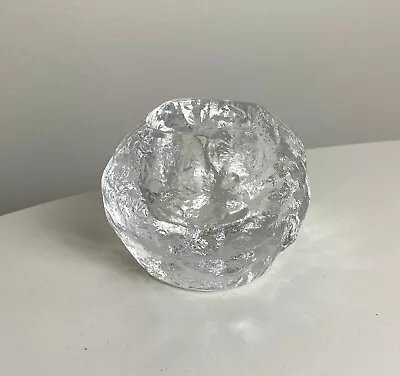 Vintage MCM [ Kosta Boda ] LARGE Snow Ball Candleholder By Ann Wolff SWEDEN • $29.95