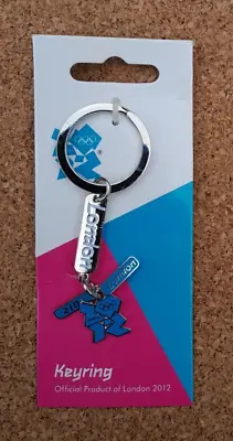 Official London 2012 Olympic Blue Logo Charm Keychain Keyring New! • £4.90