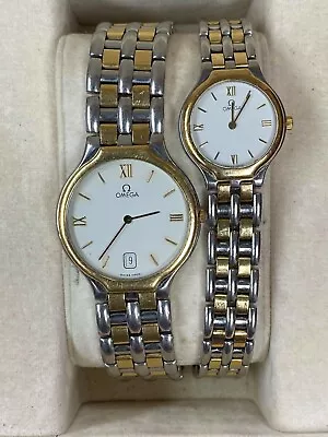 Omega Deville Vintage Two Tone His & Hers Set Complete Bundle - VWG EB 32 • $1287.25