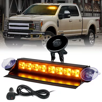 8  LED Amber Windshield Strobe Lights Bar Emergency Hazard Warning Car Truck • $21.79