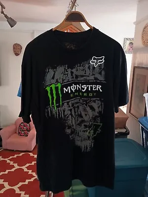 Vintage Monster Energy Collab Fox T-shirt Size XL • $75