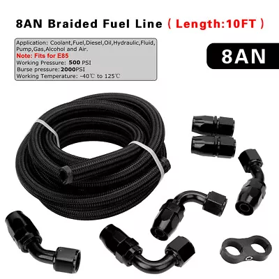 1/2 Fuel Hose Line 8AN Oil/Fuel Rubber Hose With Hose Fitting Hose Separator Kit • $62