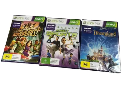 Xbox 360 Kinect Game Bundle Kinect Adventures Kinect Disneyland Kinect Sports • $21.75