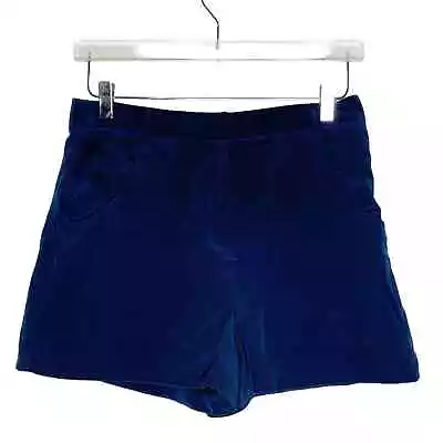 Milly 6 Womens Navy Blue Silk Shorts High Rise Zip Classic Summer *flaw • $26.60