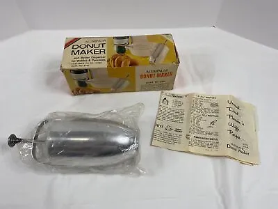 VINTAGE ALUMINUM AUTOMATIC DONUT MAKER With Box Instructions Recipes • $19.99