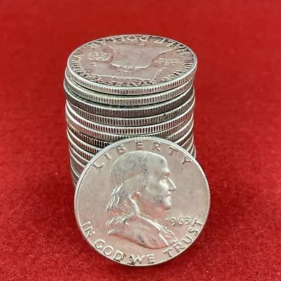 Franklin Half Dollar $10 Face Value 90% Silver Bulk Roll 20 Coins In Square Tube • $226.50