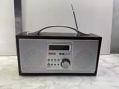 £29.99 • Buy RED 583151 Wooden DAB /FM Digital Radio - Working Free Postage