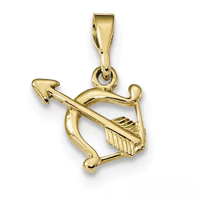 14k Gold Polished Bow & Arrow Pendant K5874 • $130.99