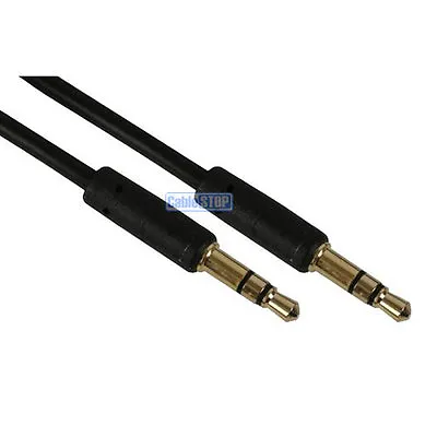 2m SLIM 3.5mm Mini Stereo Jack To Jack Plug Audio Headphone Car Aux Cable Lead • £3.17