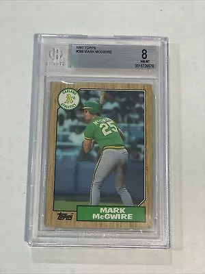 1987 Topps Mark McGwire RC BGS 8NM-MT #366 Oakland Athletics • $2.25