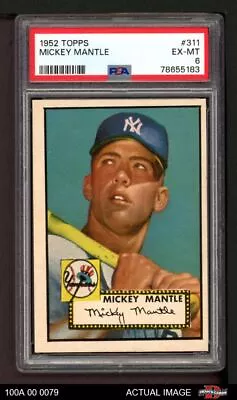 1952 Topps #311 Mickey Mantle Yankees HOF PSA 6 - EX/MT 100A 00 0079 • $246780