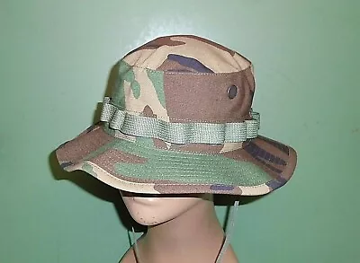 USGI Woodland Camo Ripstop Hot Weather Jungle Boonie Hat Cap Type II All Sizes • $21.99