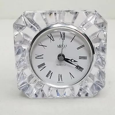 MIKASA Quartz Desk/Mantel Clock German Roman Numerals Paper Weight Office Decor • $19.99