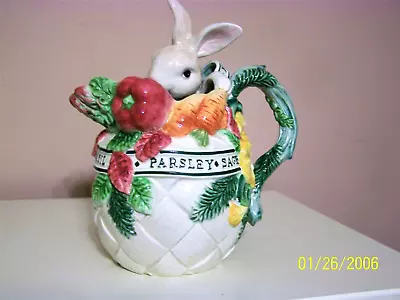 Fitz And Floyd Classics Herb Garden Rabbit Pitcher - 1.5 Quart - New But Old • $32