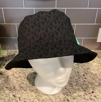 MICHAEL KORS Women’s M/L  Jacquard MK Logo Bucket Hat Black 538827C MSRP $68 NWT • $38