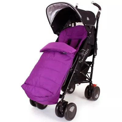 £24.95 • Buy XXL Large Luxury Foot-muff And Liner For Maclaren Techno XT - Plum (Purple)