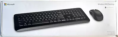 Microsoft Desktop 850 Wireless Keyboard USB & Mouse Black PY9-00001. USED- WORKS • $13