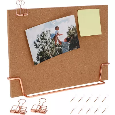 Wooden Bulletin Board Picture Stand Office Memo Pin Board Desktop Memo Board • £17.69