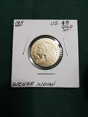 US 5 Dollar Indian Head Gold Coin 1911💫NICE Piece💫 • $540